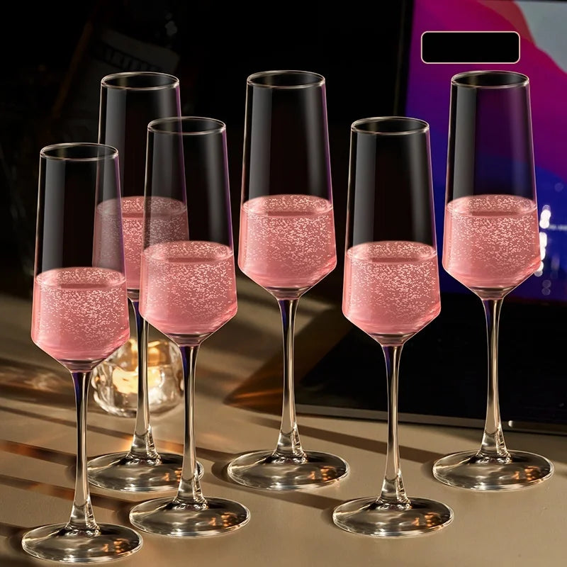 GIANXI French Vertical lines Champagne Glasses Home Glass Goblets High-end Red Wine Glasses White Wine Glasses Cocktail Glasses