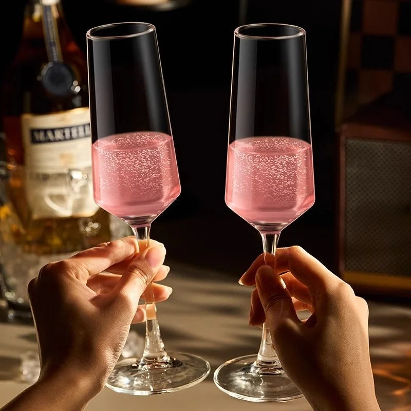 GIANXI French Vertical lines Champagne Glasses Home Glass Goblets High-end Red Wine Glasses White Wine Glasses Cocktail Glasses