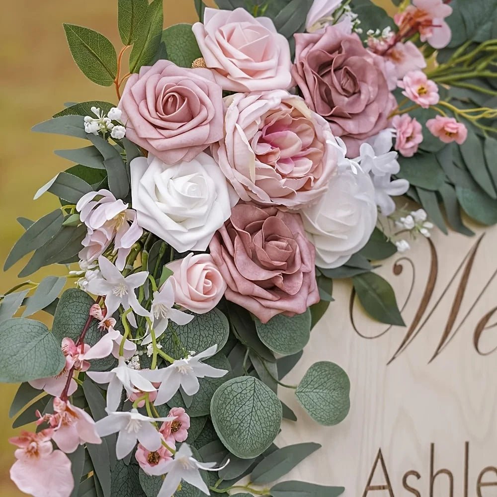 2pcs Decoration Flowers, Artificial Rose Wreaths ,Suitable for Outdoor Decoration, Home Decoration, Arch Decoration