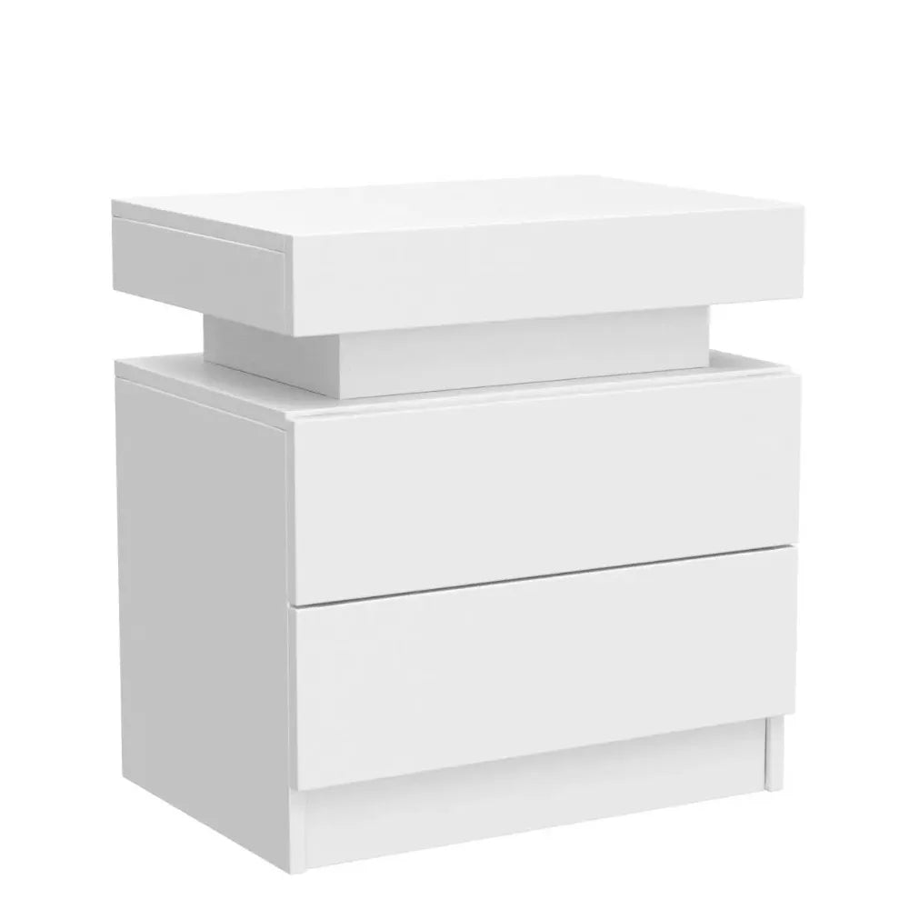 Nightstand Set of 2 LED Nightstand with 2 Drawers,Night Stand Set 2 with LED Light,Bedside Table with Drawers for, Customized
