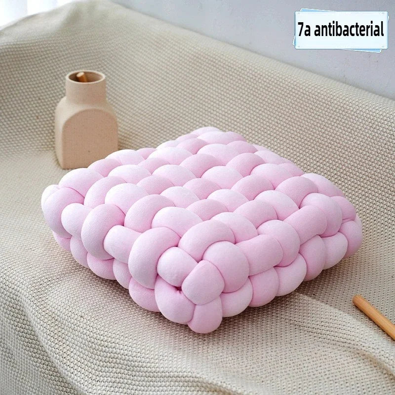 Hand Knot made Cushion 2025 Square Nordic Aesthetic Stuffed Plush Pillow Soft Skin-friendly for Office Chair & Home Sofa