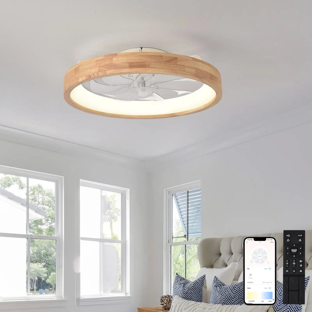 LED Ceiling Fan Light with Remote Control Fan Light Modern Bedroom Restaurant Decoration Electric Fan Ventilation