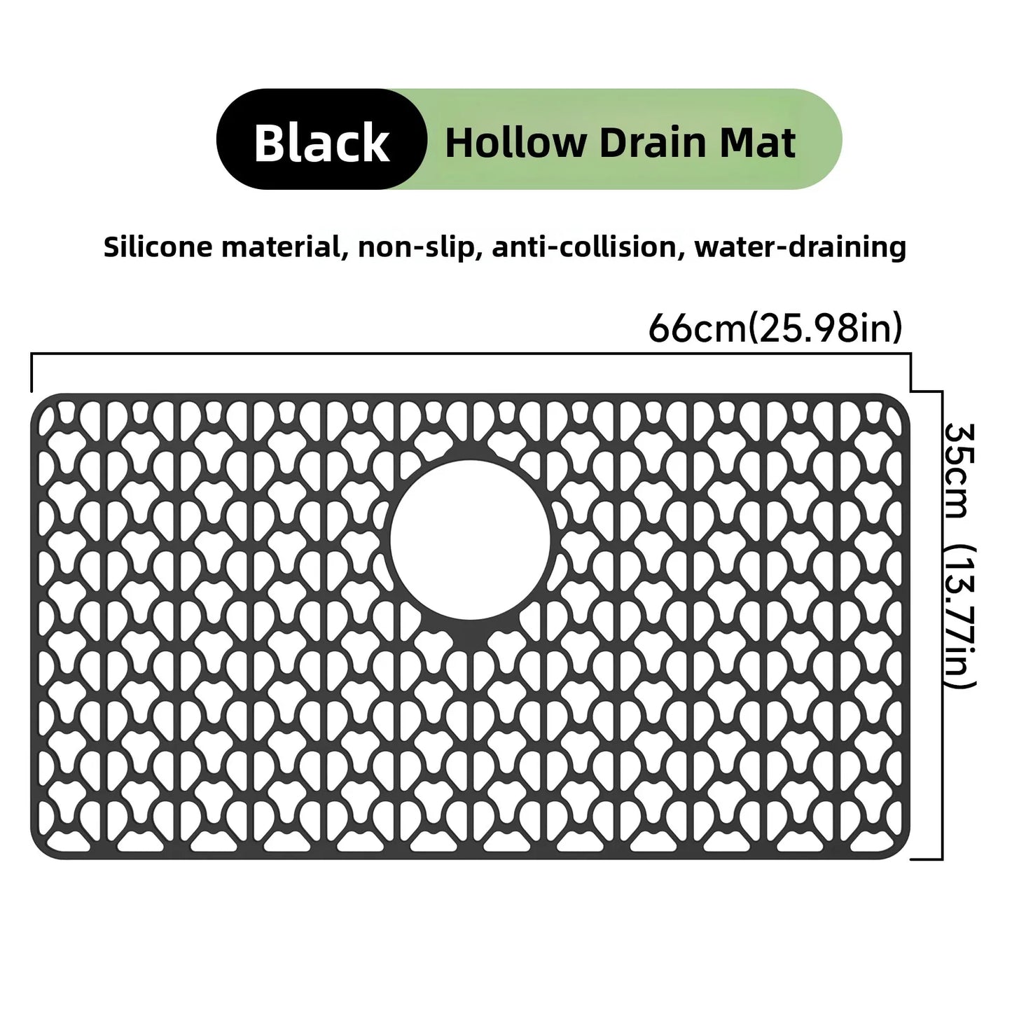 Kitchen Sink Silicone Mat Anti-Scratch Honeycomb Pad Dishwashing Basin Hollow Bottom Draining Pad Non-Slip Sink Mat