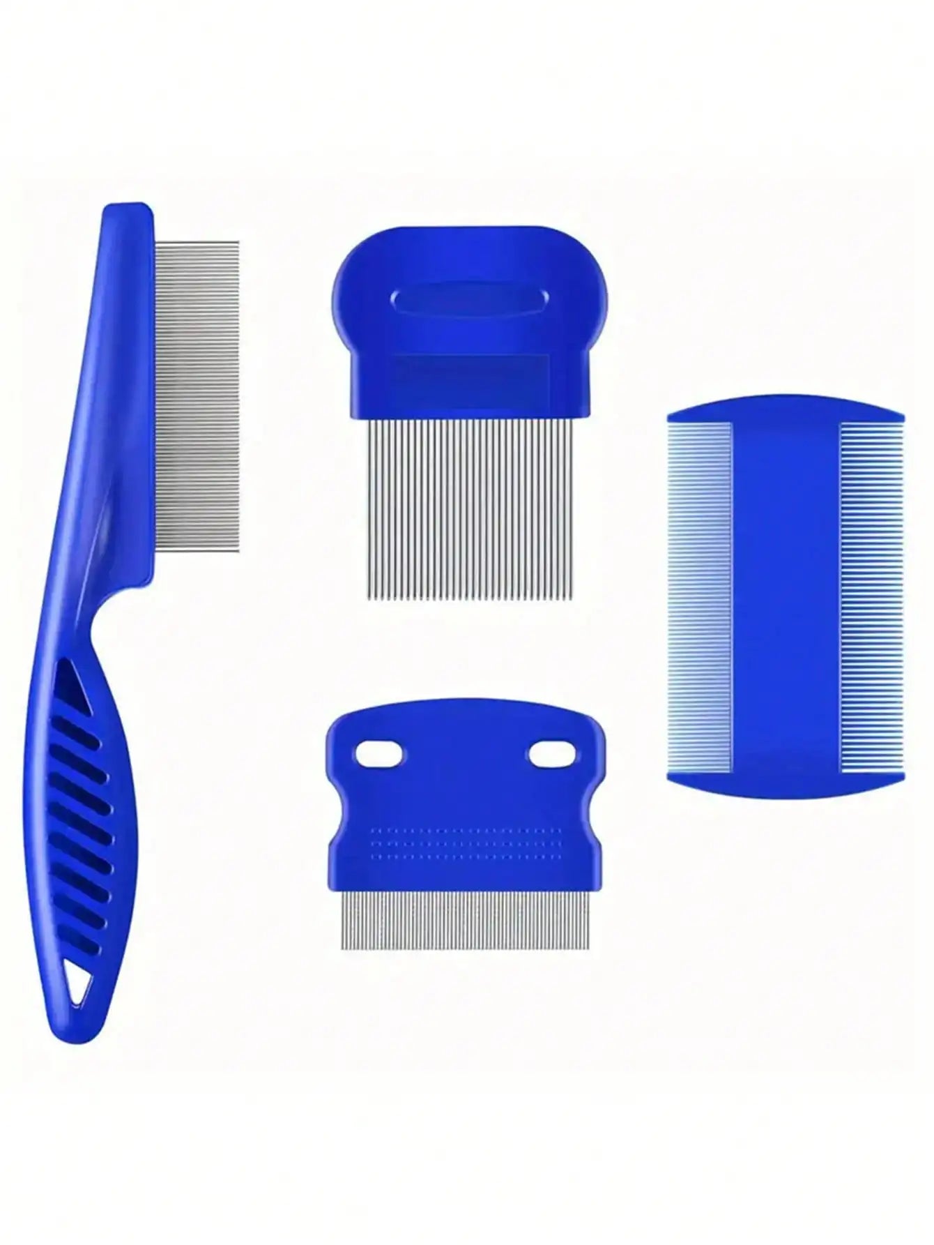 4pcs Lice Comb Set, Stainless Steel Comb, Fine Tooth Comb, Hairdressing Comb, Head Makeup Comb