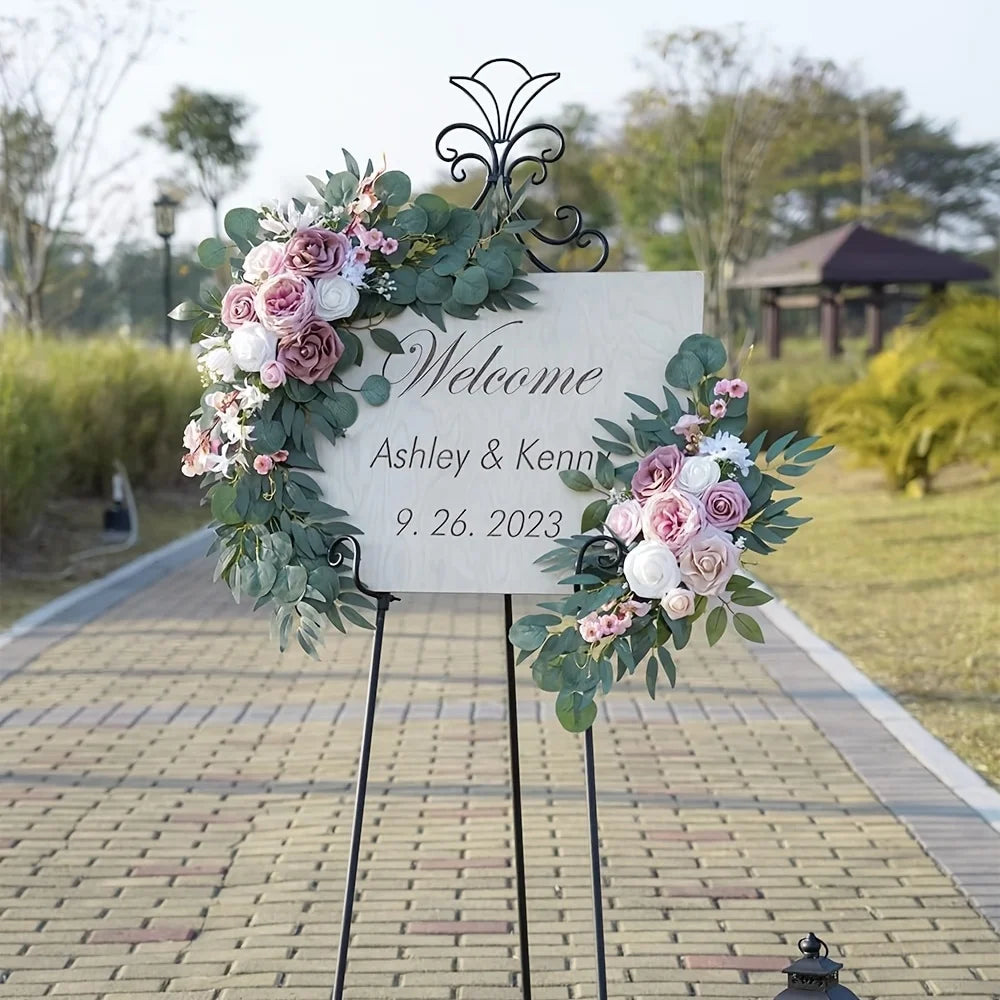 2pcs Decoration Flowers, Artificial Rose Wreaths ,Suitable for Outdoor Decoration, Home Decoration, Arch Decoration