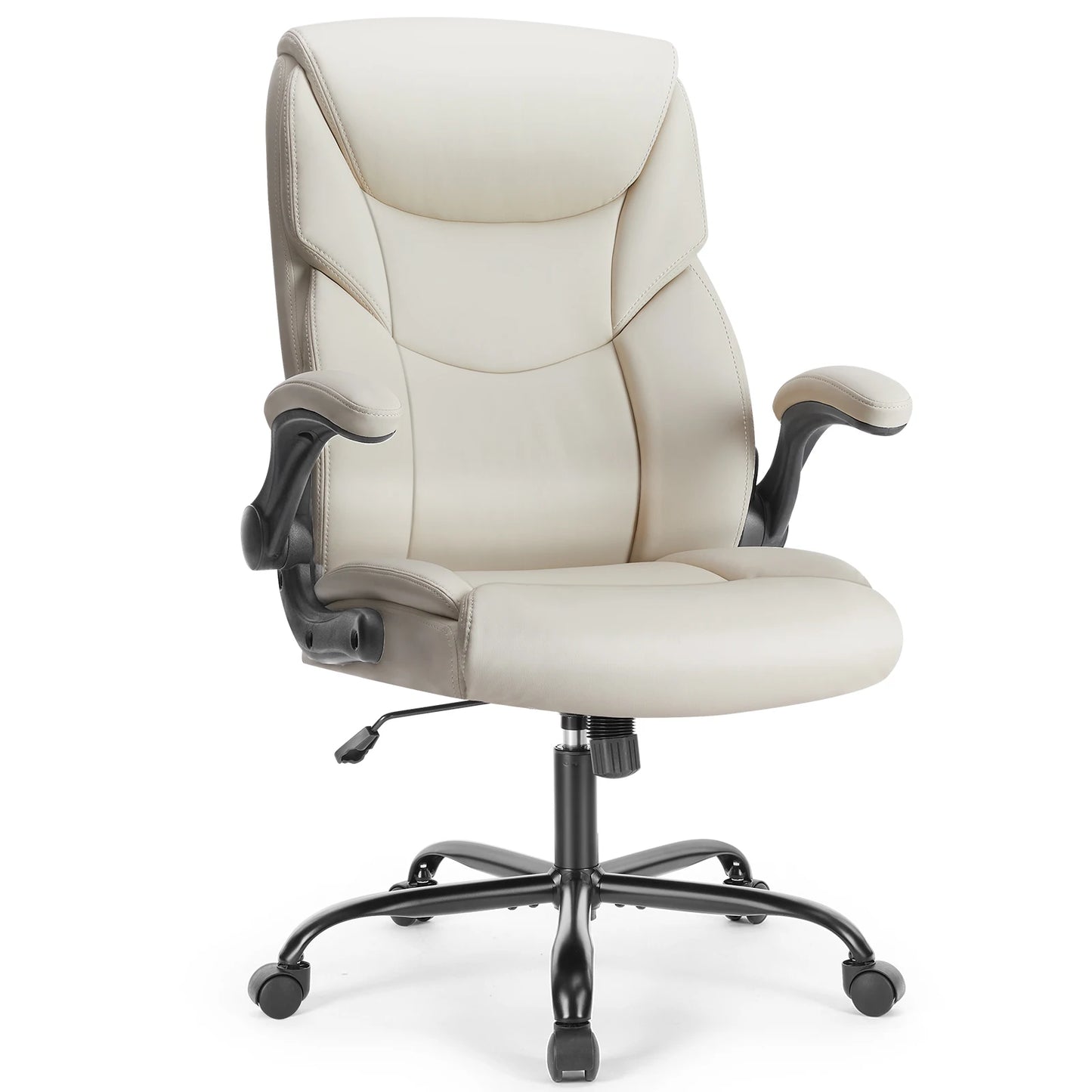 JHK Ergonomic Office Chair Heavy Duty Task Desk Chair with Flip-up Arms PU Leather Adjustable Swivel Rolling Gaming Chair