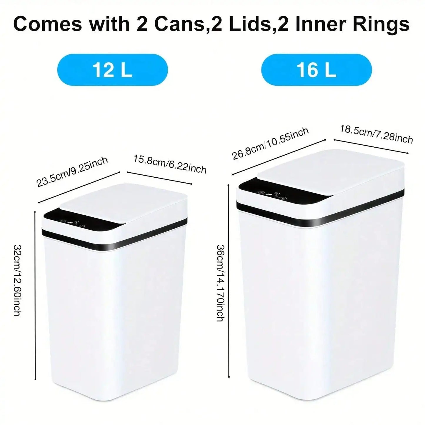 2/1PC Bathroom Trash Can, Compact And Durable Plastic Wastebasket With Built-In Handles, Easy To Clean, Rustproof, Space-Saving Design, Ideal For Small Spaces In Bathroom, Laundry, And Home Office