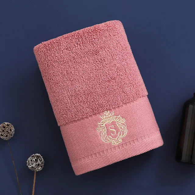1/5/10pcs Embroidered Cotton Towels Set Oversized Bathroom Bath Hand Face Towels 34x74cm/70x140cm Sport Towels Gift Toallas