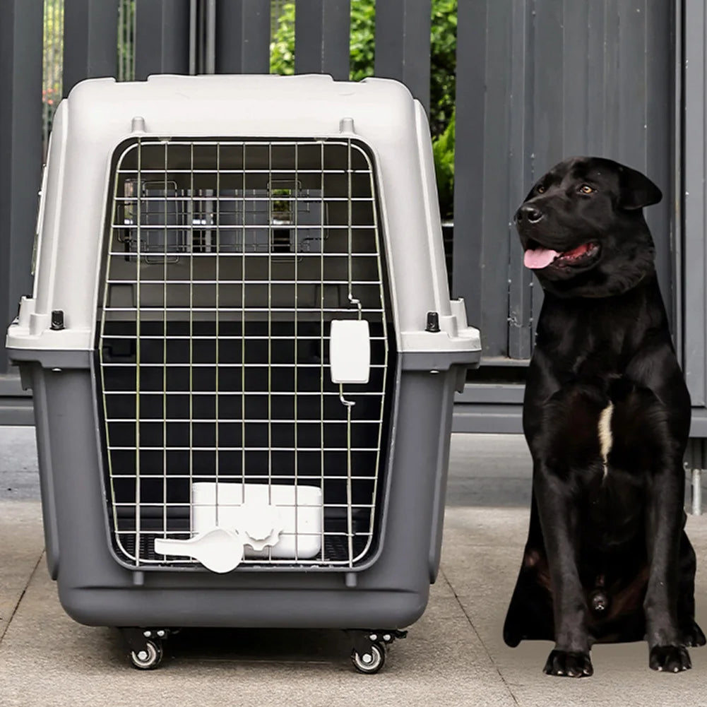 Pet Carrier Airline-Friendly Dogs Case Portable Trolley Pet Cage Dog Cat Airline Travel Crates Wire Door Kennel Pets Air Box