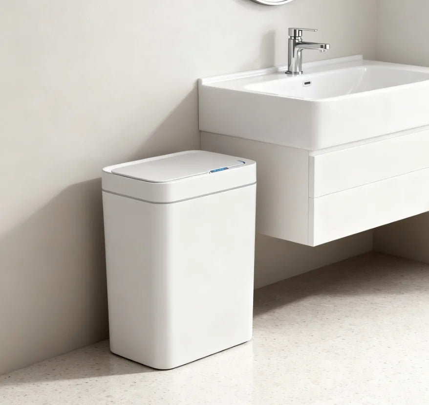 15L Automatic Sensor Trash Can Contactless Smart Waste Bin Modern Household Garbage Container For Bathroom Kitchen Indoor Home