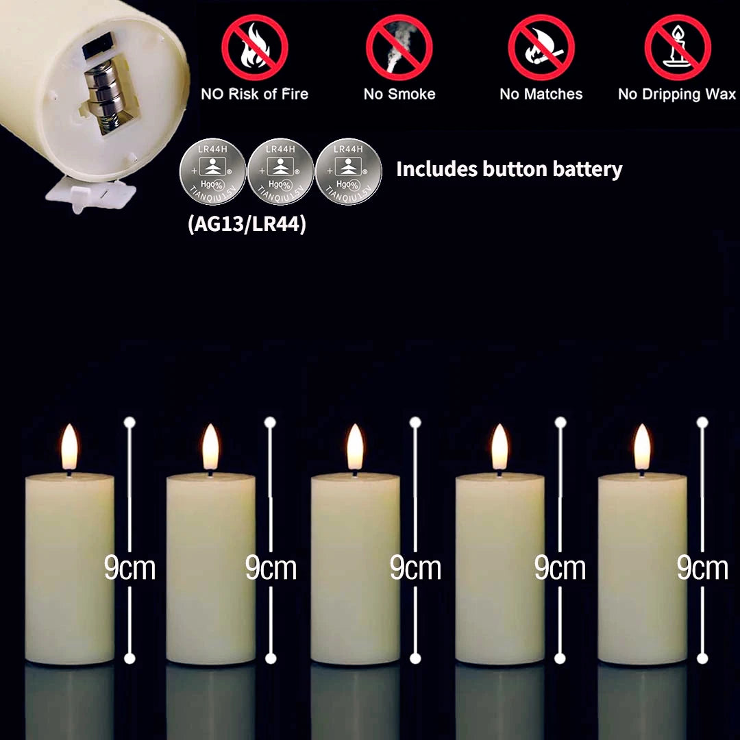6-120PCS Led Candles Bulk Flickering Flameless Candles Battery Operated Fake Pillar Candle Wedding Birthday Party Decor Concert