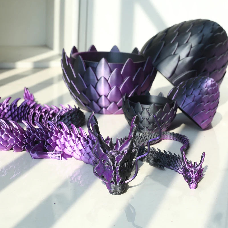 3D printed giant egg, 7in scale, with a 24in dragon; large decorative gift, suitable for parties, Easter