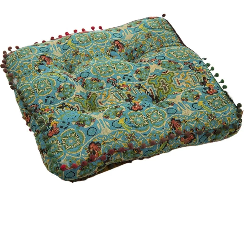 Bohemian Style Thickened Cotton Linen Cushion for Ground Lazy People with Moroccan Window Tatami Mat Pillow Puff Cushion