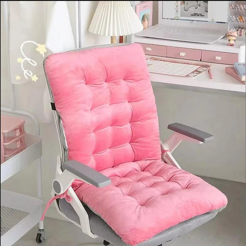 Modern Style Office Integrated Backrest Cushion Solid Color Thicken Student Dormitory Sedentary ChairMat Home Chair Back Cushion