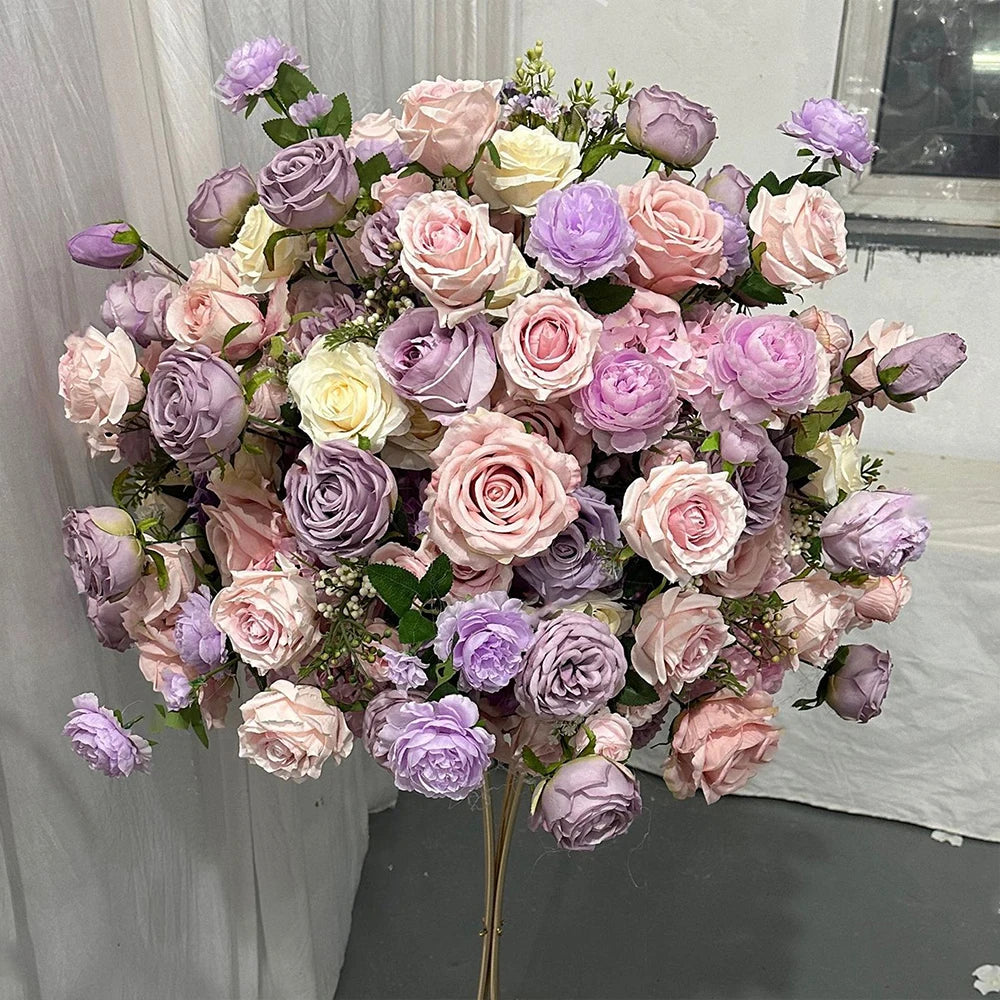 80/70/60/50/30cm Artificial Pink Large Flower Ball, Table Centerpiece for Special Event Decor, Floral Arrangement
