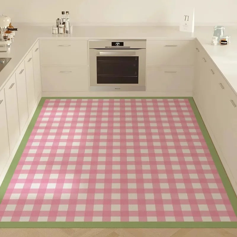 Kitchen Floor Mat PVC Leather Foot Mats Waterproof Non-slip Carpet Oil-proof Dirt-resistant Rug Home Decoration Rugs