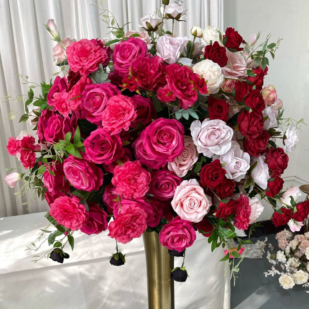 80/70/60/50/30cm Artificial Pink Large Flower Ball, Table Centerpiece for Special Event Decor, Floral Arrangement