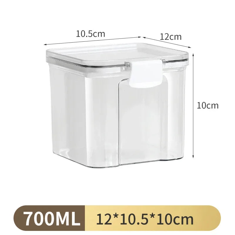Large Capacity Sealed Jars Transparent Waterproof Kitchen Storage for Candy Dried Grains with Lid Fridge Airtight Storage Tank