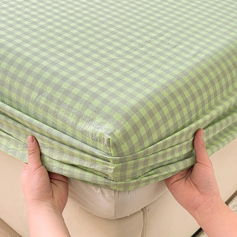Pure Cotton Fitted Sheet Adults Kids Room Bedsheets Single/Twin/Queen/King Size Bed Cover Soft Mattress Protector
