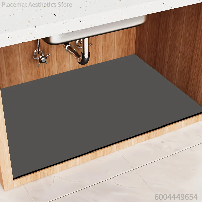 1pc Premium Sink Mat, Free Cutting - Leak-Proof Cabinet Protector Sink Mat, Reusable Cabinet Shelf Liner for Kitchen and Bathroo