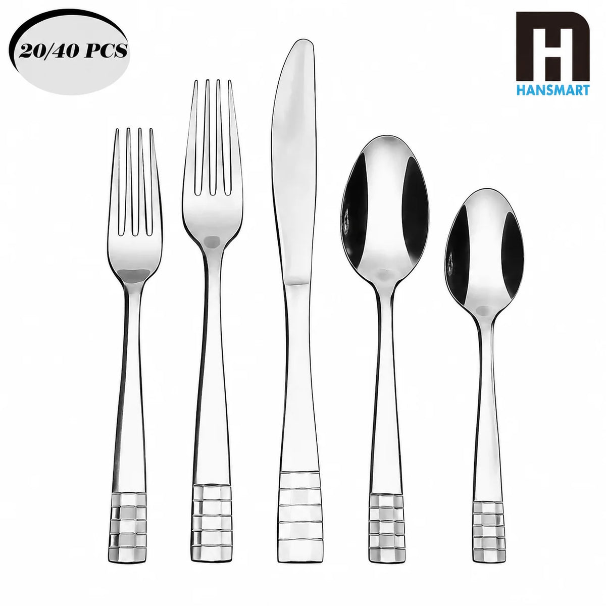 KOOMADE Flatware CHECKERS  20pcs  Remailer home kitchen utensil set  including fork knife and spoon