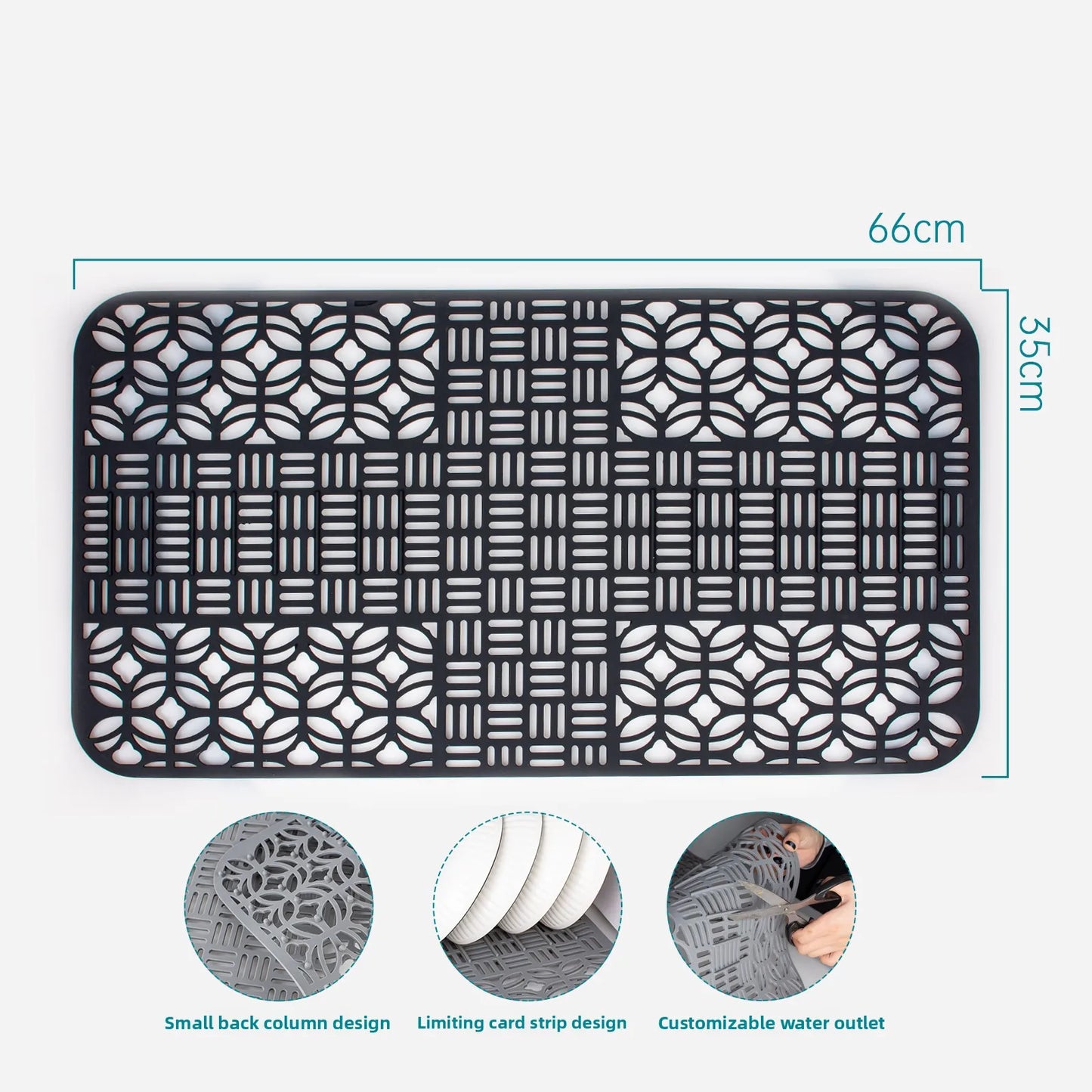 Kitchen Sink Silicone Mat Anti-Scratch Honeycomb Pad Dishwashing Basin Hollow Bottom Draining Pad Non-Slip Sink Mat
