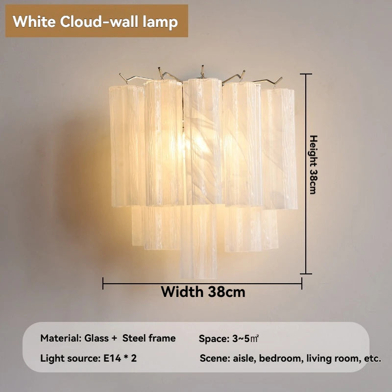 Round Murano Glass Chandelier Crystal Tube LED Ceiling Light for Living Room Dining Room Bedroom Luxury Modern Home Decor Lamp