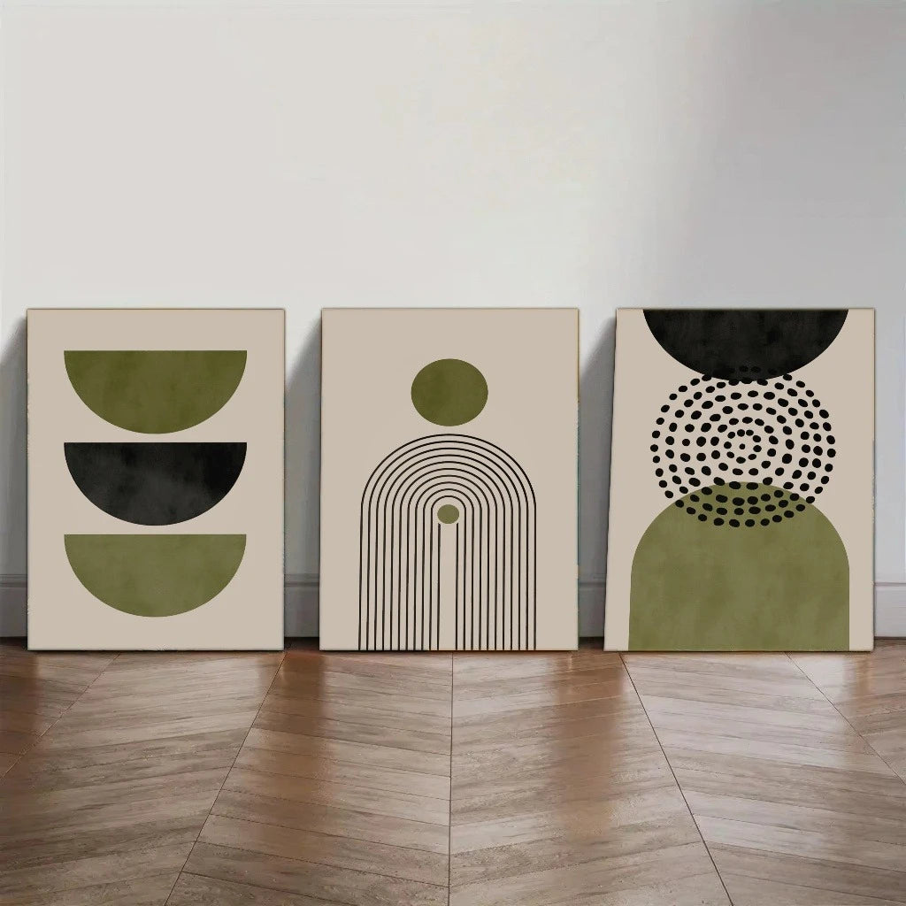 Canvas Painting Abstract  Artwork for Home & Office Decor- Boho Print Modern Mid- Century Style Geometric Line Art Gift Poster
