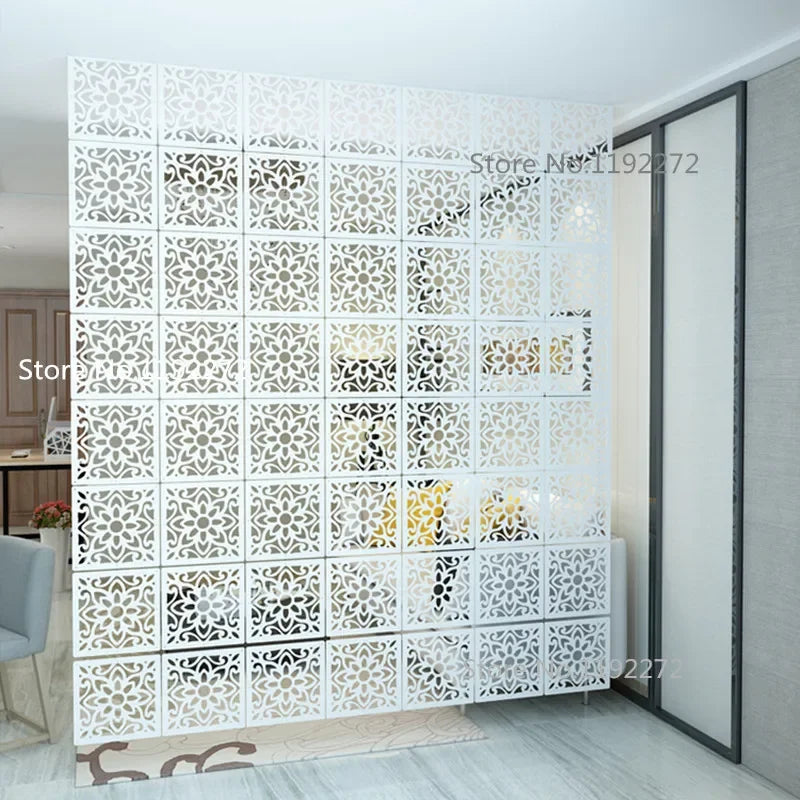 6pieces Bedroom modern Mobile hanging screen Biombo Hollow foldable double-sided carved  partition curtain living room porch