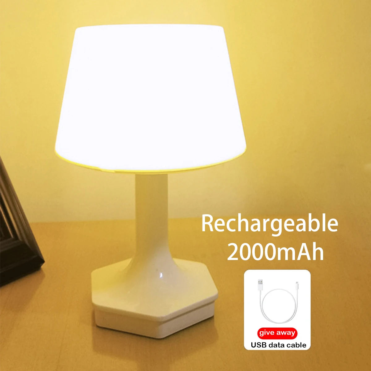 USB Rechargeable Led Table Lamp Protect Eyes Adjustable Brightness Bedroom Household Study Desk Lamp Eye Protection Night Light