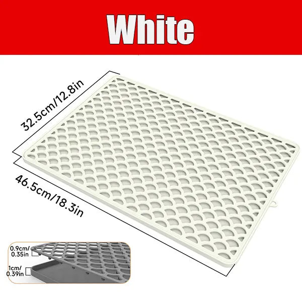 Extra Large Double-Layer Dish Drying Mat for kitchen Counter Silicone Non-Slip Drainer Pad for Sink Coffee Machine Drying Rack