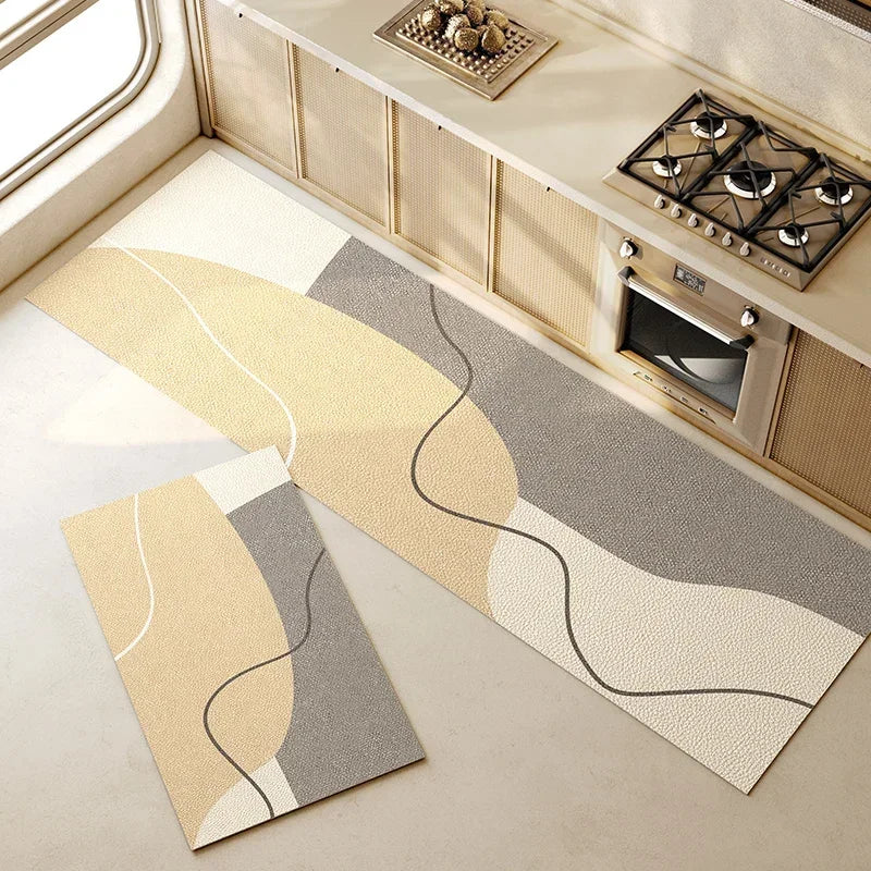 Kitchen Floor Mat Pvc Waterproof Oil-proof Carpet Mats Long Home Decoration Leather Rug Non-slip Custom 주방 카펫 Alfombra Cocina