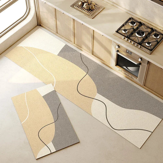 Kitchen Floor Mat Pvc Waterproof Oil-proof Carpet Mats Long Home Decoration Leather Rug Non-slip Custom 주방 카펫 Alfombra Cocina