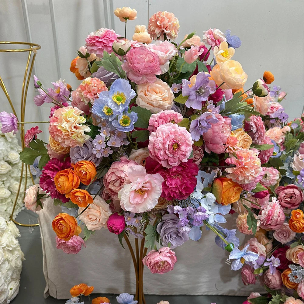 80/70/60/50/30cm Artificial Pink Large Flower Ball, Table Centerpiece for Special Event Decor, Floral Arrangement
