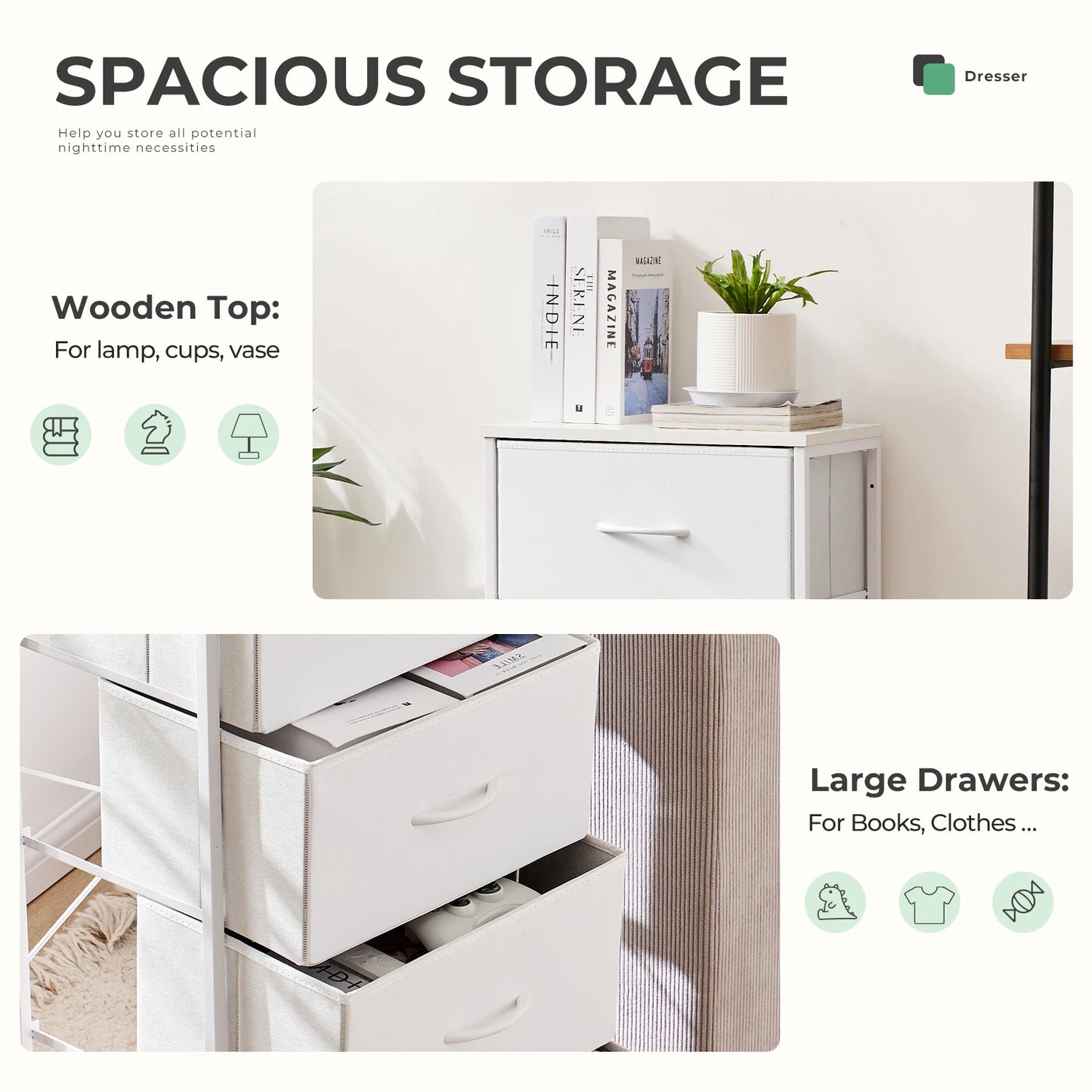 MCQ Living Room 4 Drawers Fabric Cabinet Beside Nightstand Dresser Tables Storage Closet Chest Clothes Display Of Furniture