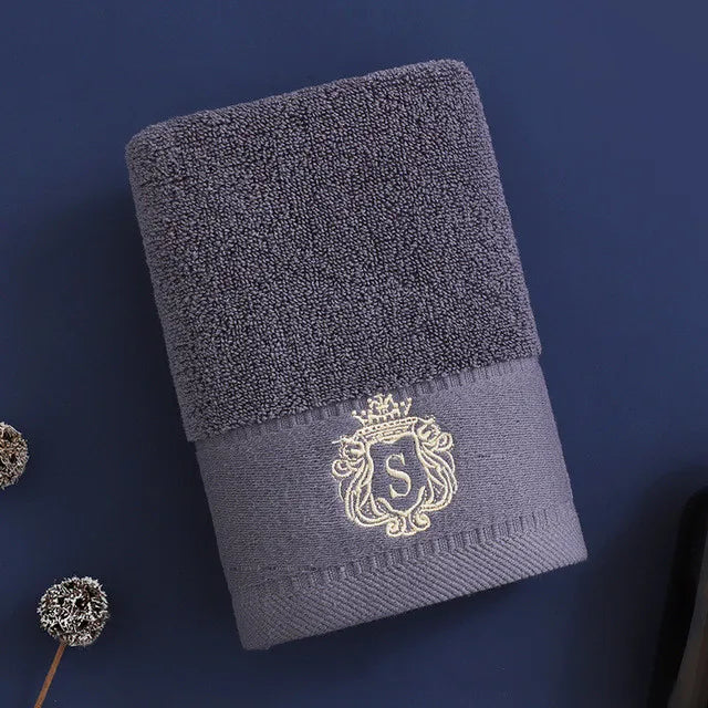 1/5/10pcs Embroidered Cotton Towels Set Oversized Bathroom Bath Hand Face Towels 34x74cm/70x140cm Sport Towels Gift Toallas