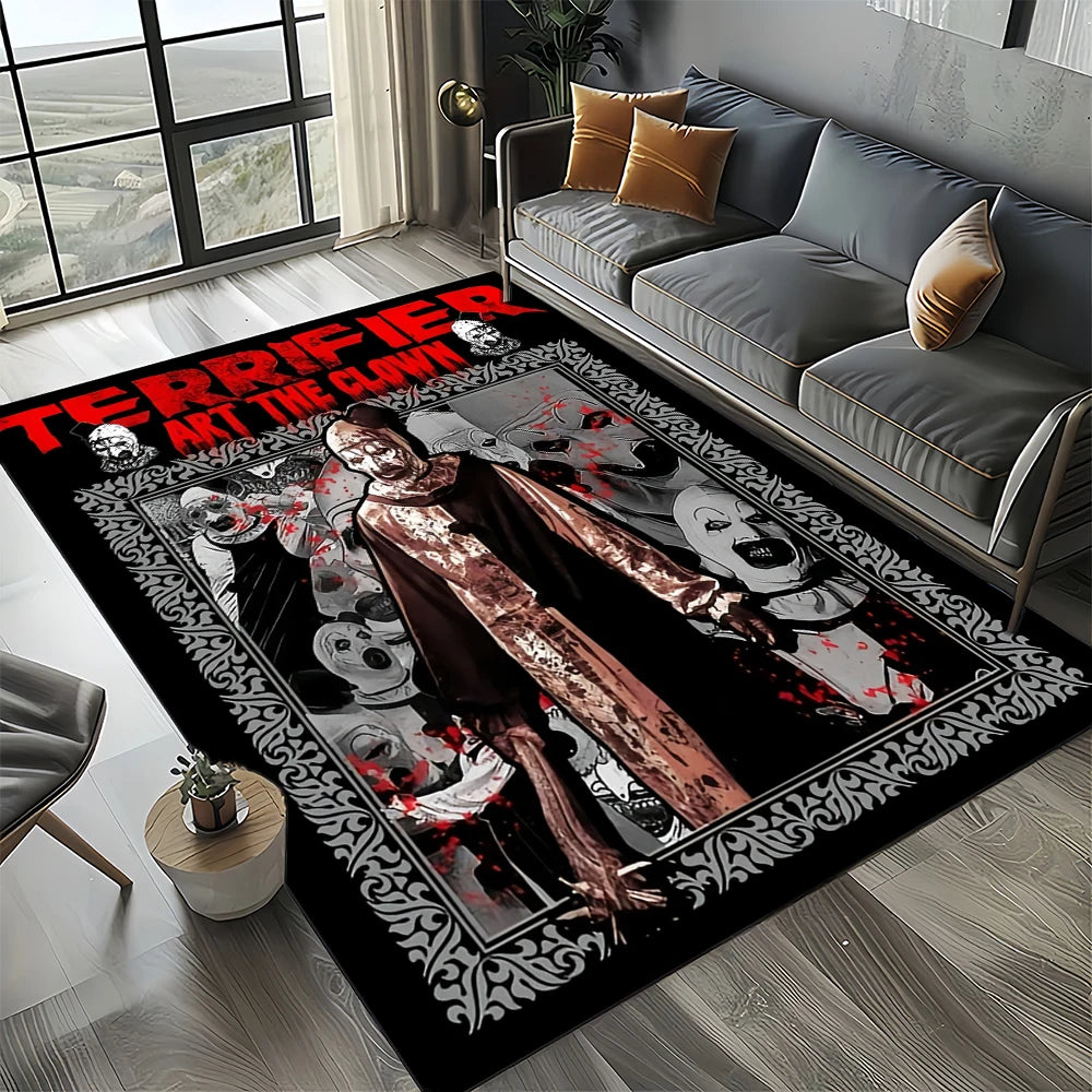27 Style Terrifier Horror Movie Halloween Gift Area Rug Carpet for Living Room Bedroom Home Decor,kids Non-slip for Sofa Doormat