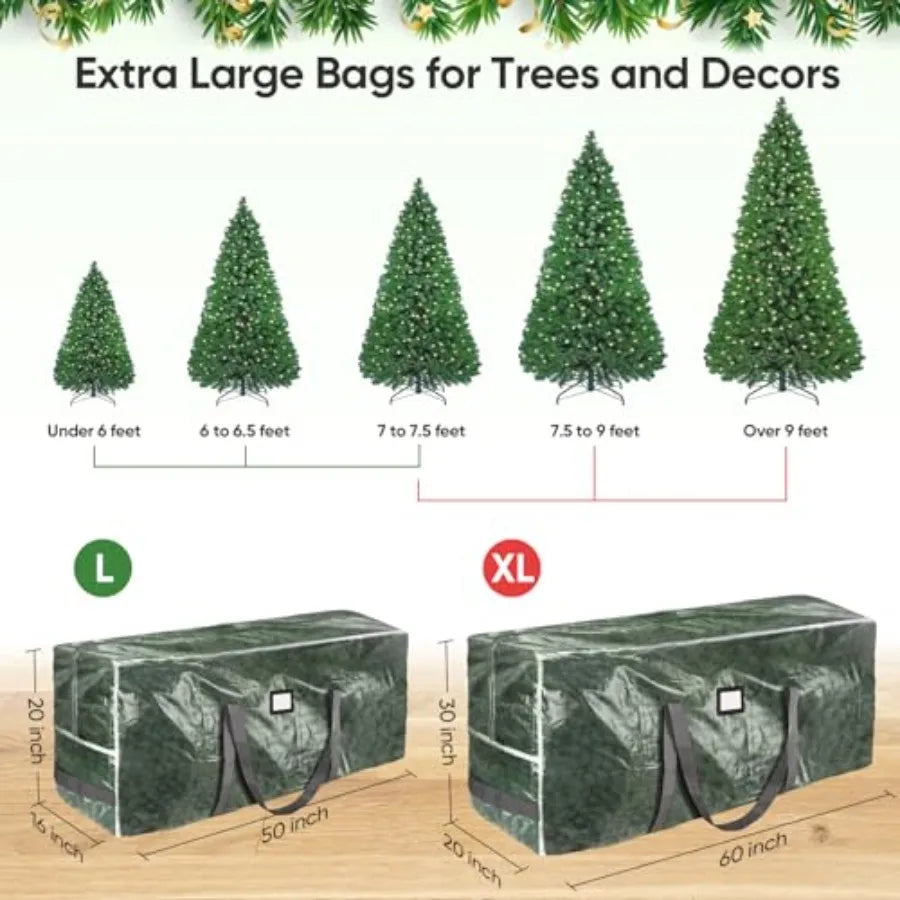 Christmas Tree Storage Bag, Heavy Duty Extra Large Artificial Christmas Tree Bag with Reinforced Handles and Dual Zippers Wide