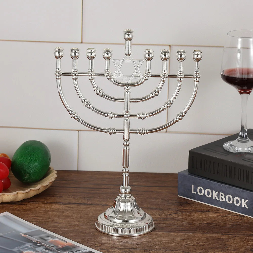 Ner Mitzvah Hanukkah Menorah Candle Holder Desktop Decoration Home Decor
