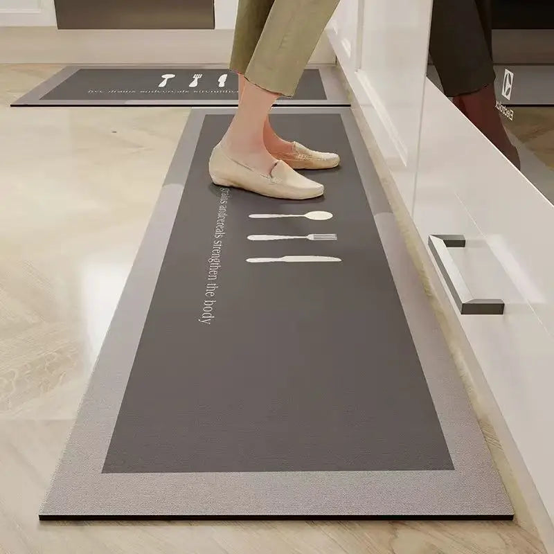 Thickened Kitchen Water-Absorbent Floor Mats Oil-Absorbent Non-Slip Mats Long Anti-Fouling Carpet Entrance Floor Mats Carpet