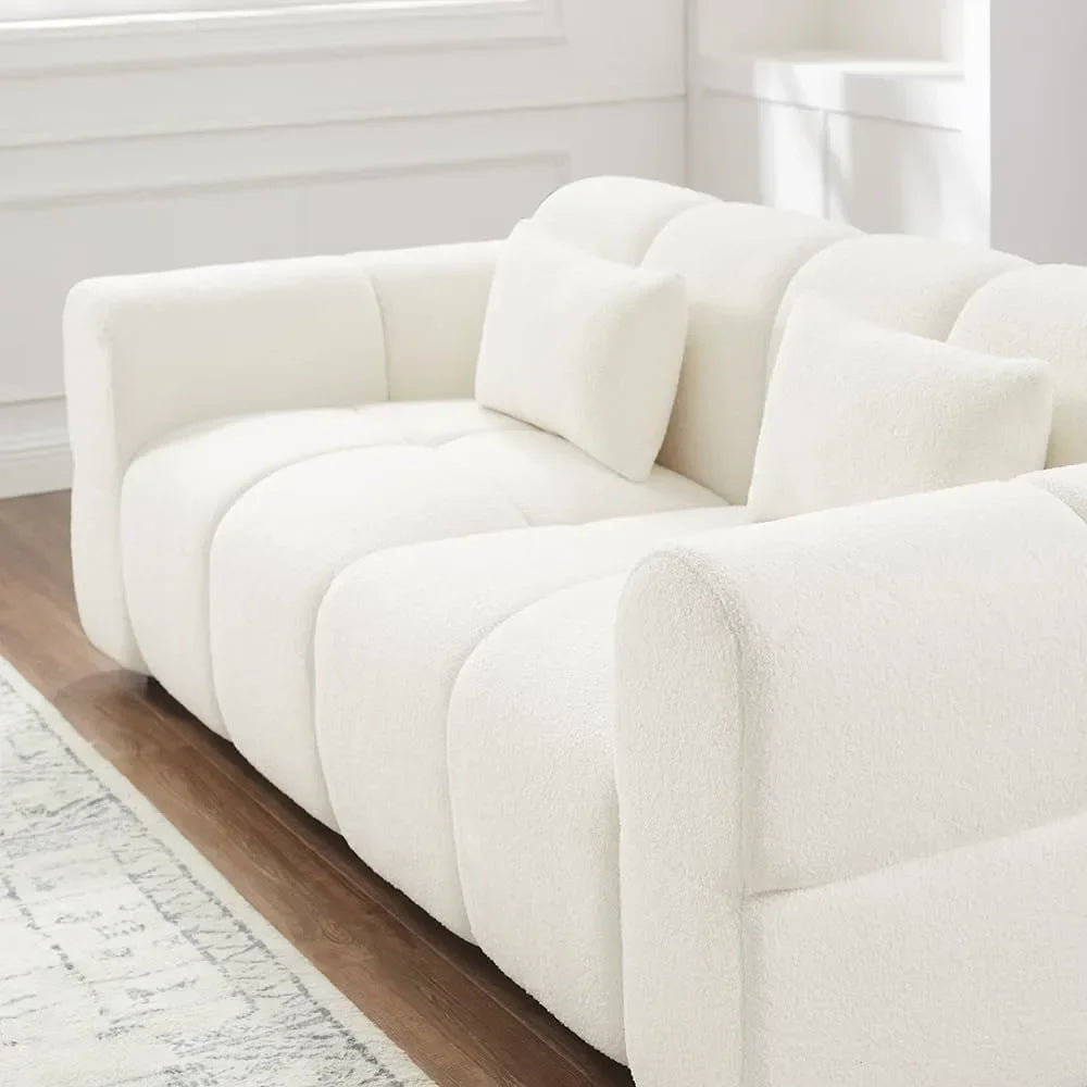 80\" Oversized Boucle Sofa Couch Modern Deep Seat Love Seat Mid-Century Cloud Couch for Living Room Comfortable Customized