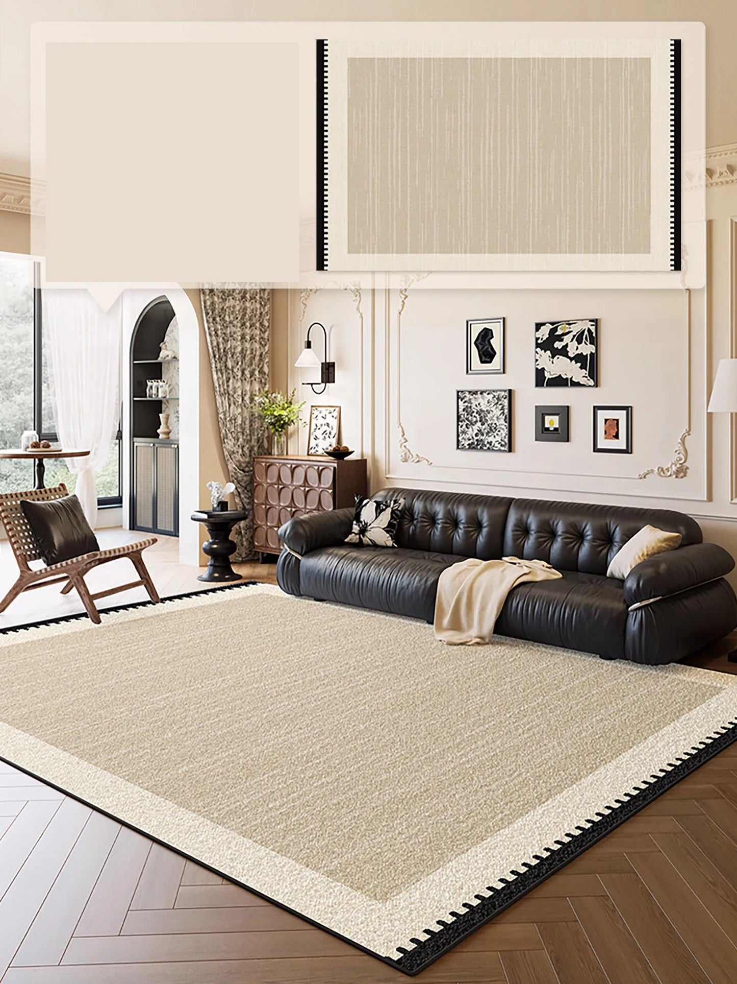 Modern Simple Living Room Carpet Advanced Geometric Pattern Bedroom Rug Large Area Light Luxury Home Decoration Coffee Table Mat