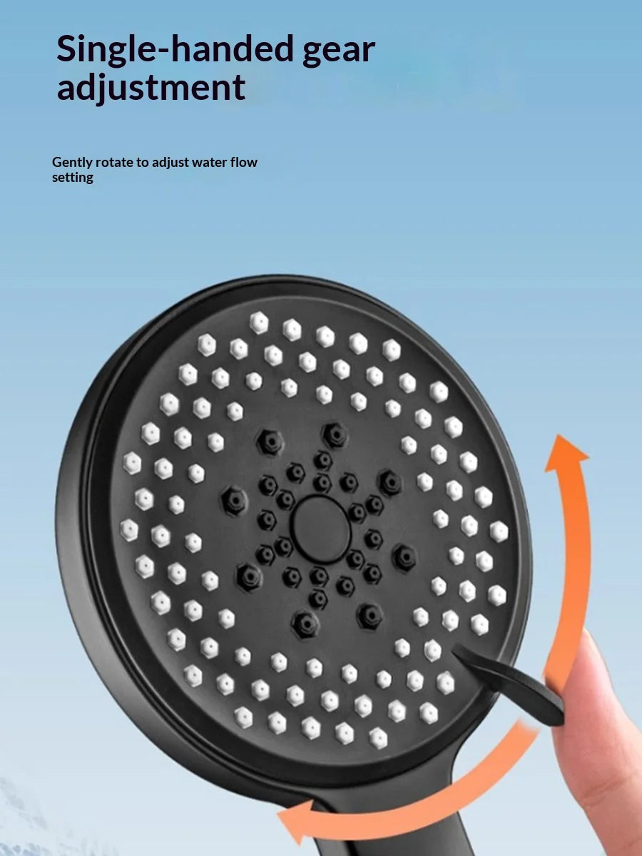 High Pressure Shower Head ABS Handheld Shower Sprayer Black Silver Multifunctional Bathroom Bath Shower Head