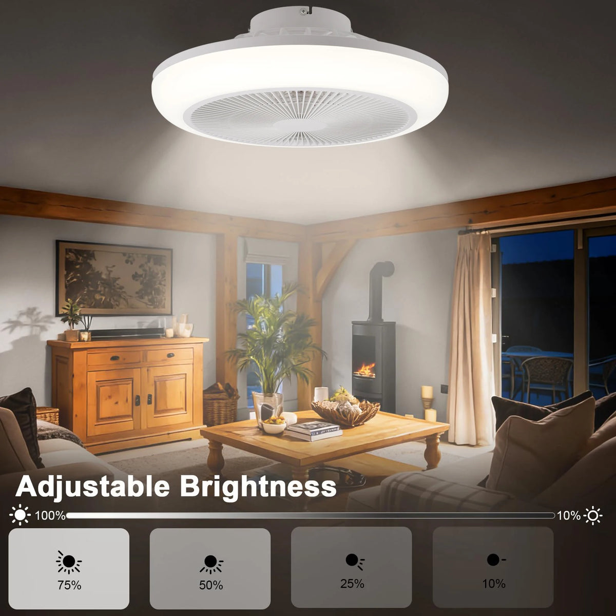 Simple Ceiling Fan Lights for Bedroom Remote Control Living Room Electric Fan Three-color Dimmable Ceiling Fan Light