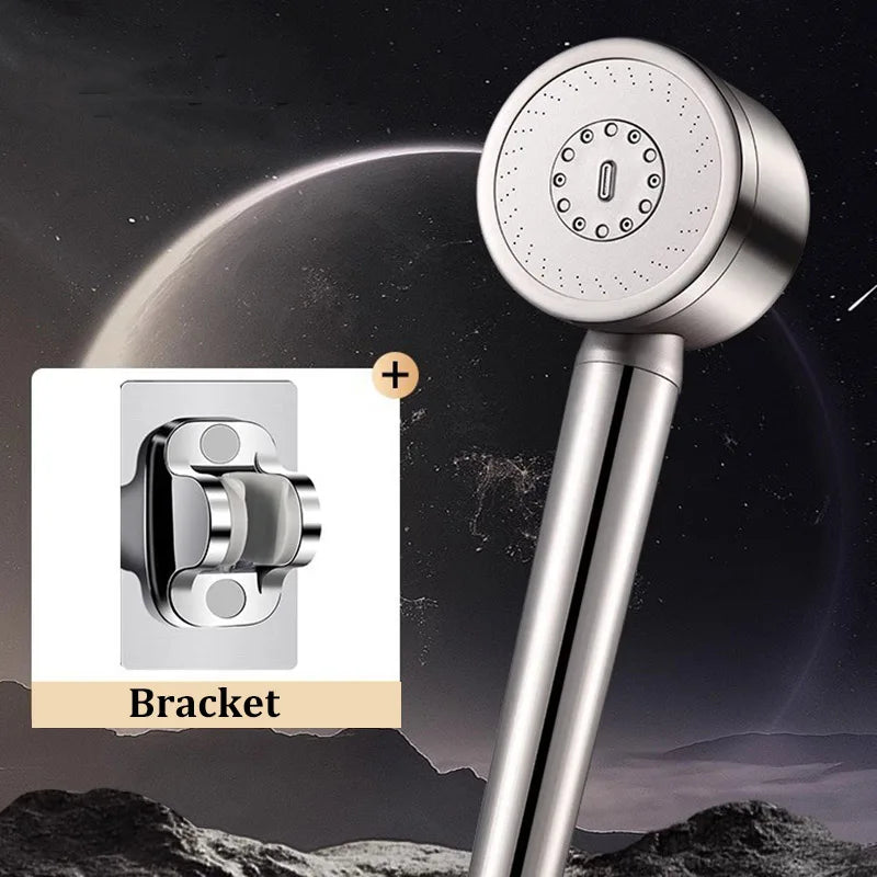 304 Stainless Steel Filter Pressure-Boosting Adjustable Handheld Showerhead Household Bathroom Shower Set Three-Speed Showerhead