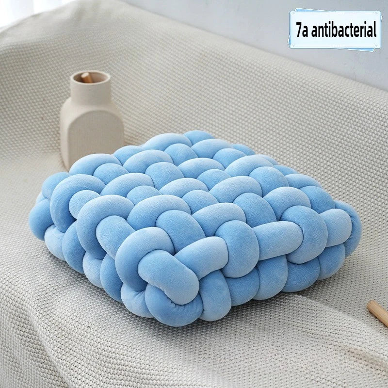 Hand Knot made Cushion 2025 Square Nordic Aesthetic Stuffed Plush Pillow Soft Skin-friendly for Office Chair & Home Sofa
