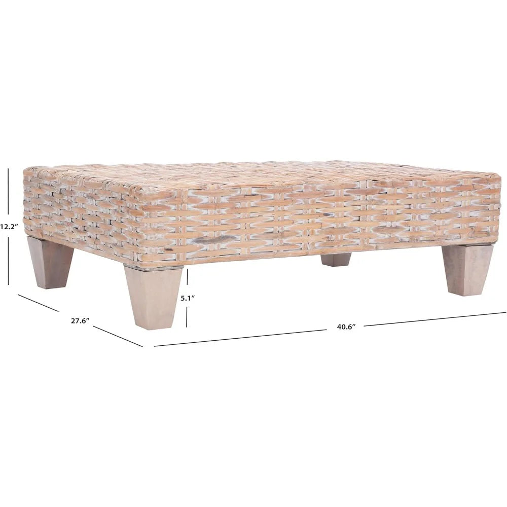 Home Collection Leary Coastal Natural White Wash Coffee Table