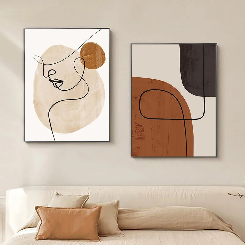 Abstract Geometric Poster Matisse Face Line Canvas Painting Nordic Modern Living Room Wall Art Print Picture for Home Decor
