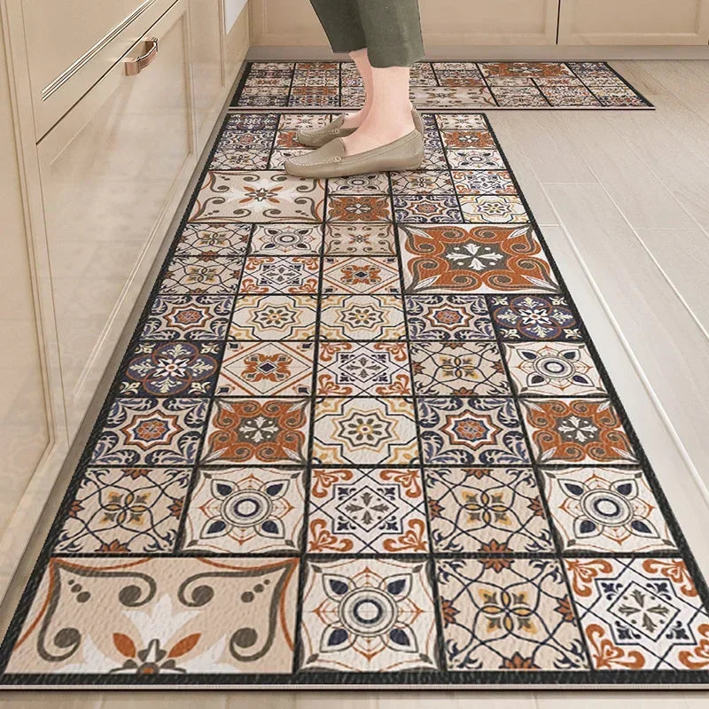 Pvc Kitchen Carpet Waterproof Floor Mat Leather Non-slip Floor Mats Large Area Rug Home Decoration