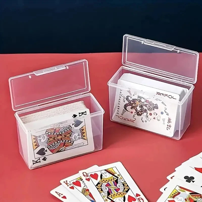1/3/4pcs Playing Card Box, Clear Deck Case, Two Poker Images Can Be Placed (NO Cards) Christmas Gift